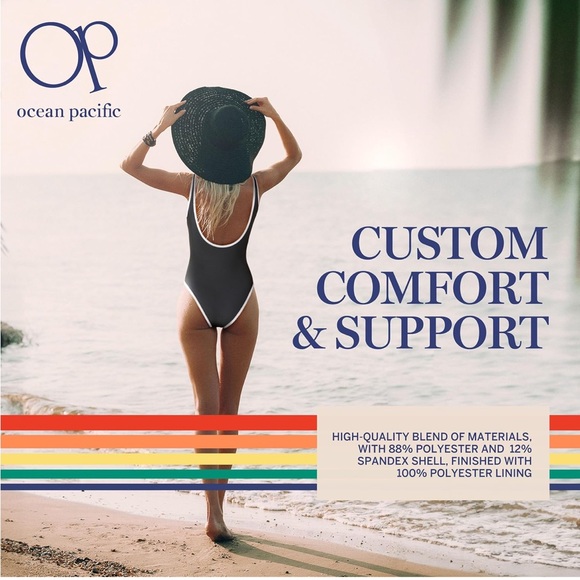 Ocean Pacific' Swimwear Scoop Neck Classic One Piece large/321-bb2 - Picture 3 of 7